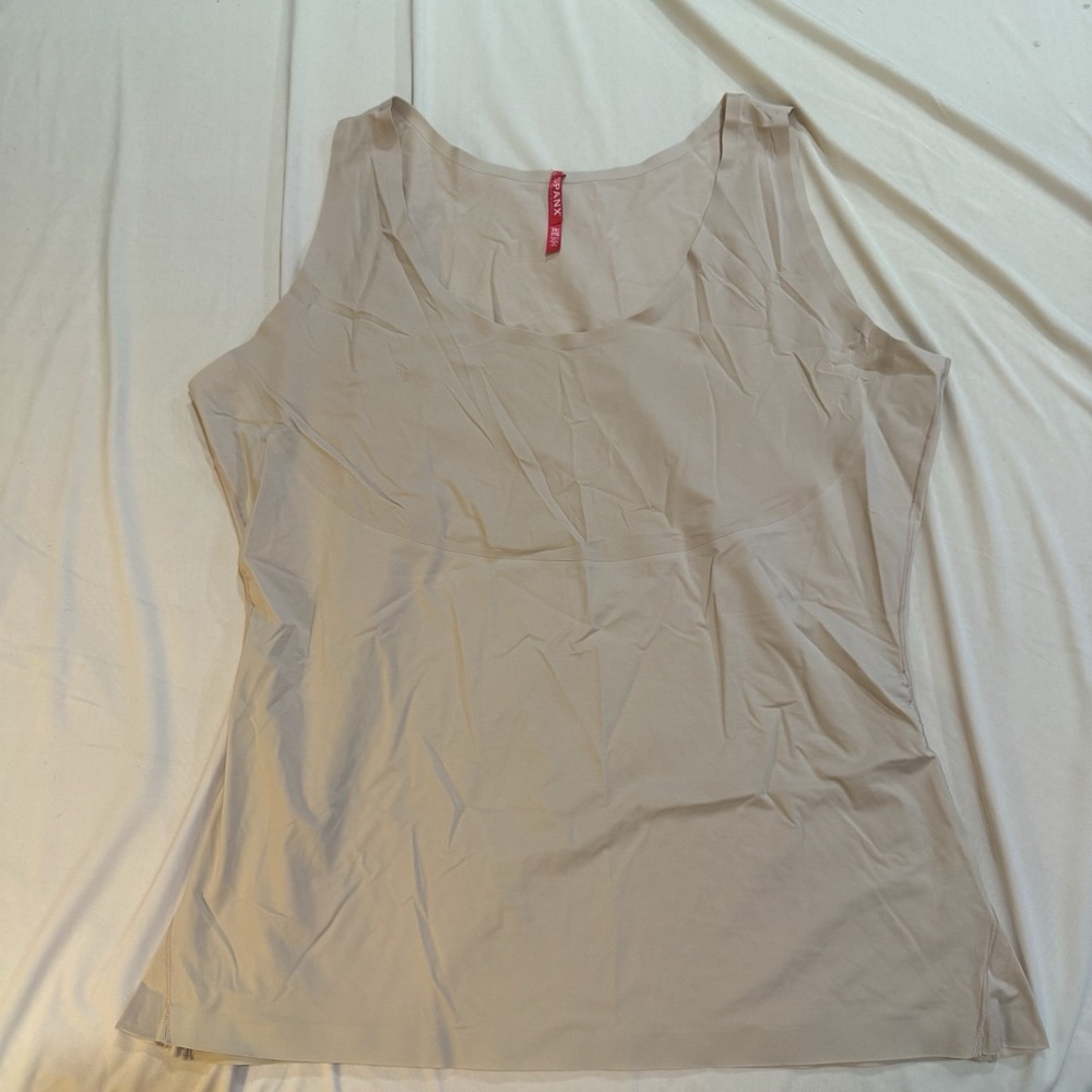SPANX Tank Top Women's 2XL 2X Nude Beige Seamless Shapewear Smoothing
